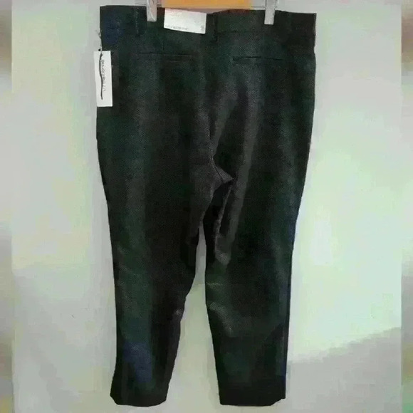 LIZ CLAIBORNE | Women's Black Metallic Emma Ankle Length Mid Rise Pants - Picture 5 of 6